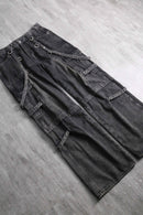 gimmicky bondage baggy denim pants