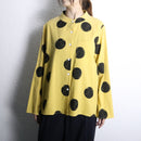 abstract marble dot collarless box shirt