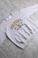 gray color damage design college logo sweat