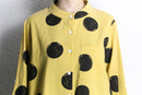 abstract marble dot collarless box shirt