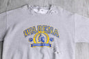gray color damage design college logo sweat