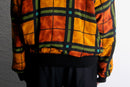 multi color check viscose zip hoodie