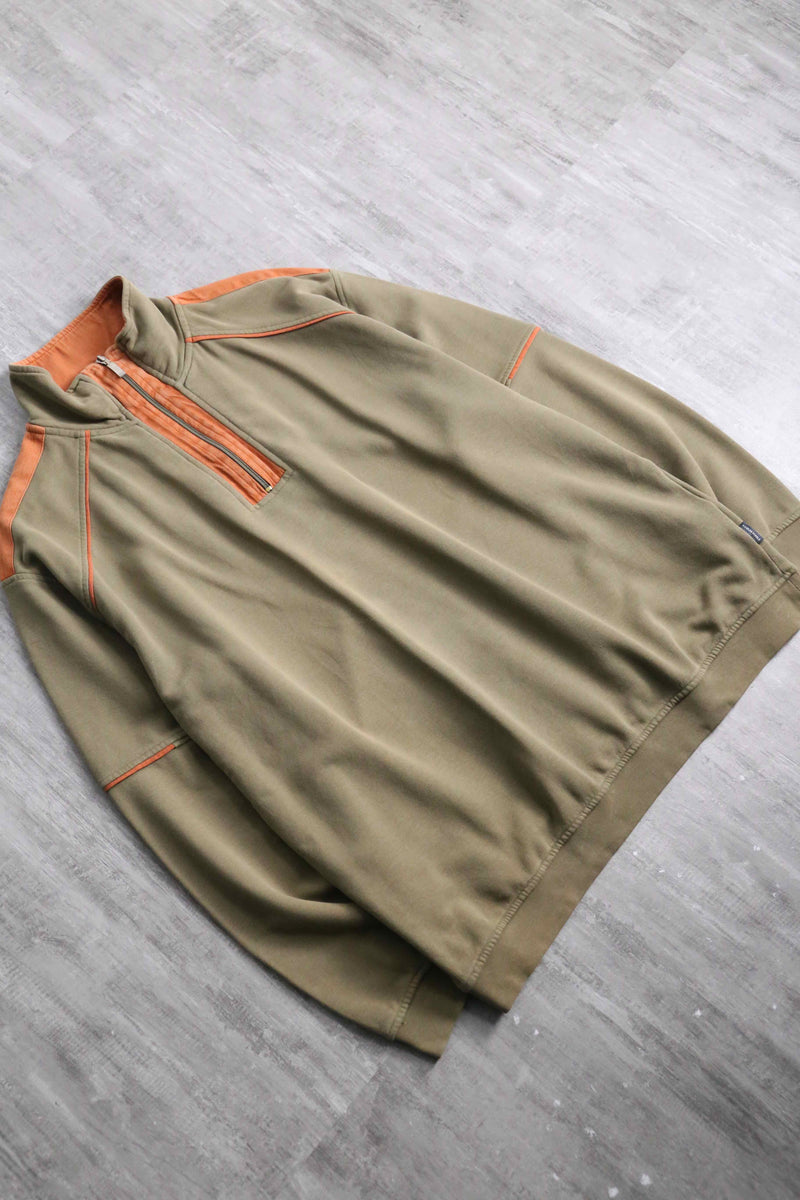 bicoler half zip sweat shirt