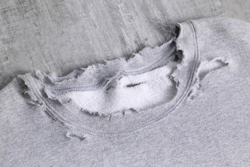 gray color damage design college logo sweat