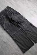 gimmicky bondage baggy denim pants
