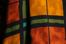 multi color check viscose zip hoodie