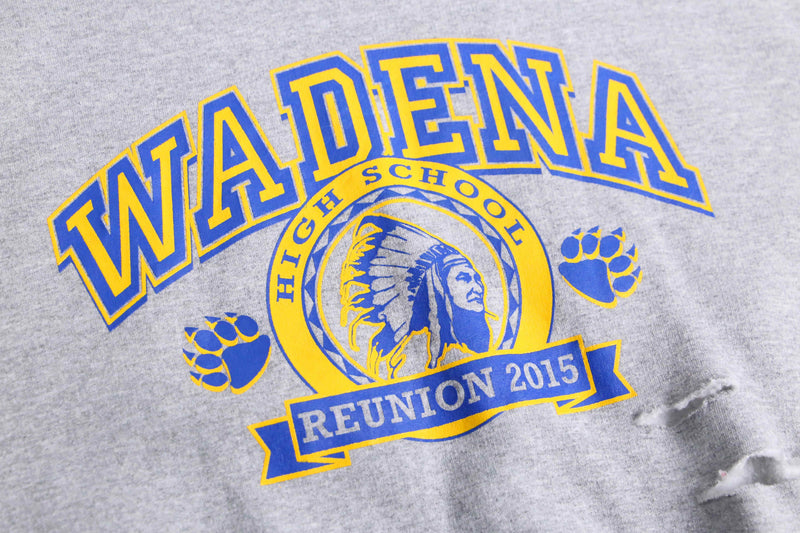 gray color damage design college logo sweat