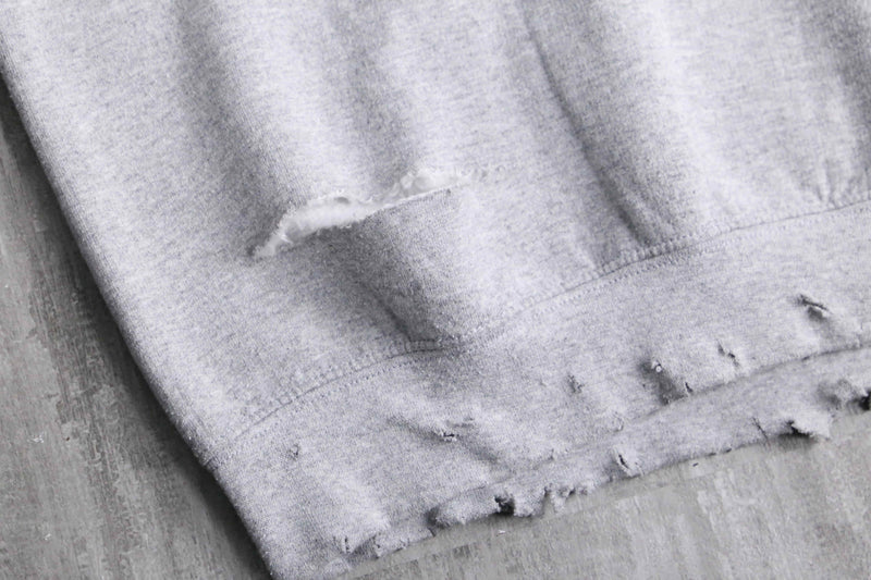 gray color damage design college logo sweat