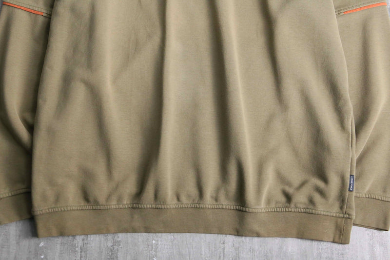 bicoler half zip sweat shirt