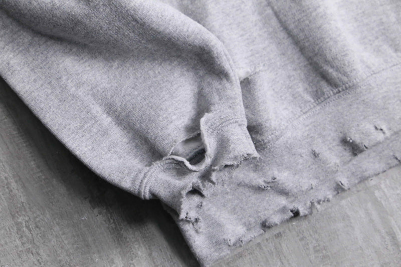 gray color damage design college logo sweat