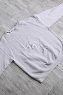 gray color damage design college logo sweat
