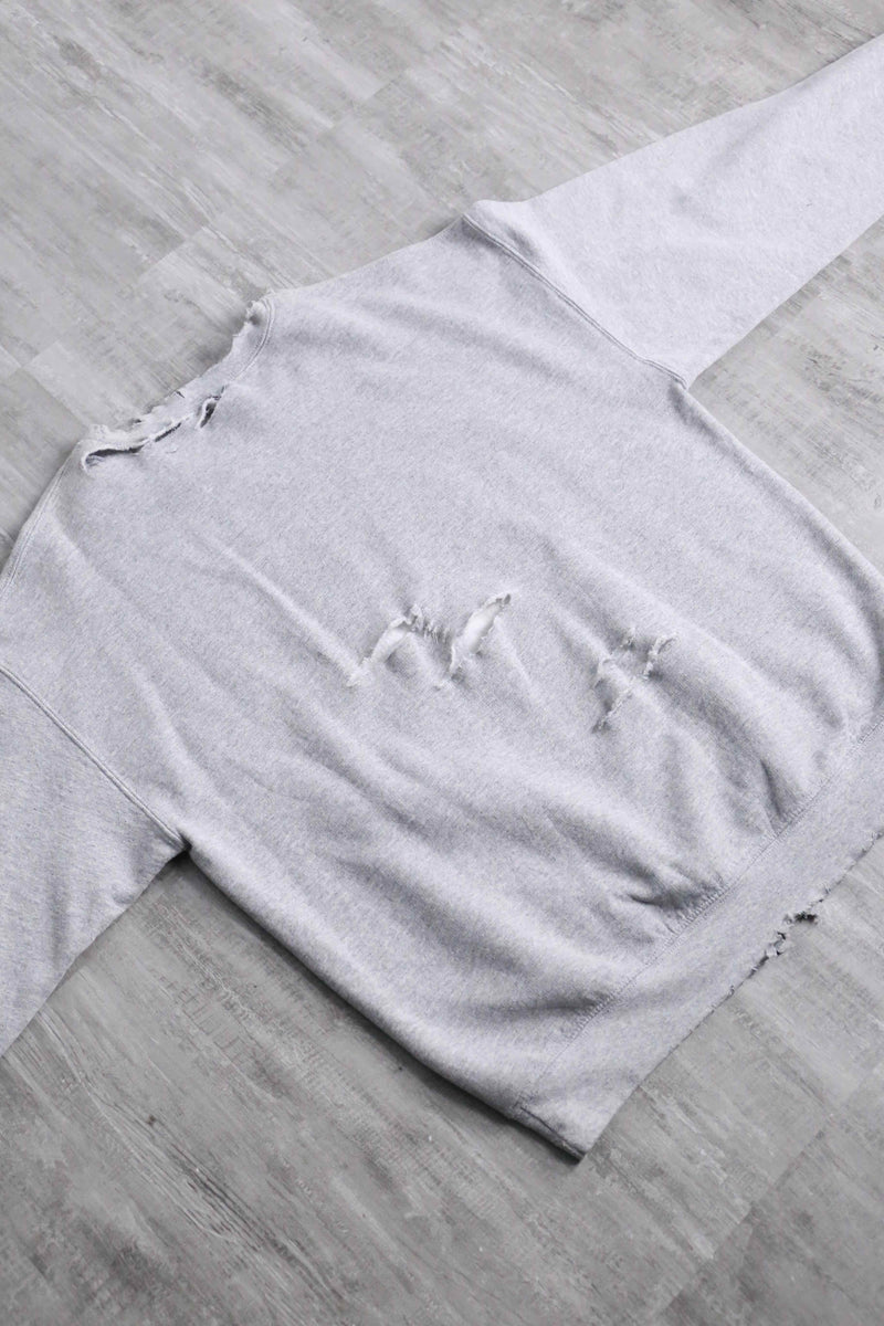 gray color damage design college logo sweat