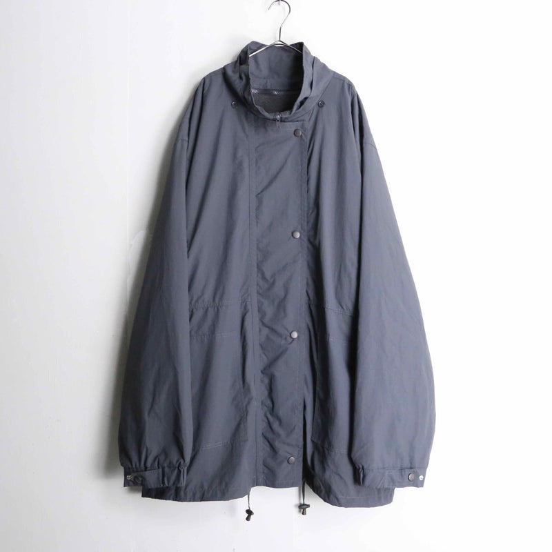 ”KINGSIZE” high neck zip up nylon jacket