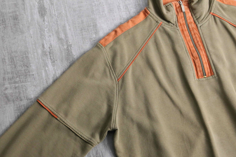 bicoler half zip sweat shirt