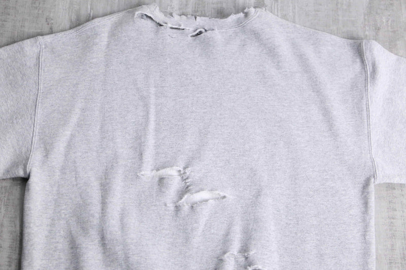 gray color damage design college logo sweat