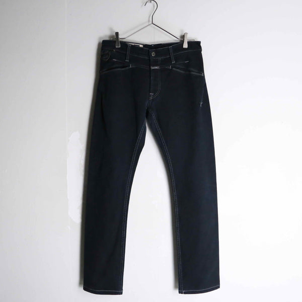 "GIRBAUD" black tapered denim pants