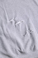 gray color damage design college logo sweat