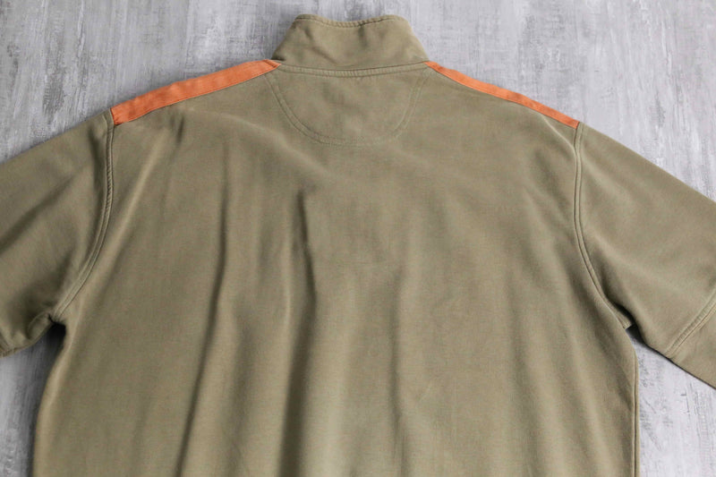 bicoler half zip sweat shirt