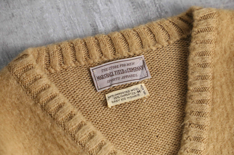 1960s vintage Marshall & Field baby kid mohair blend Vneck knit