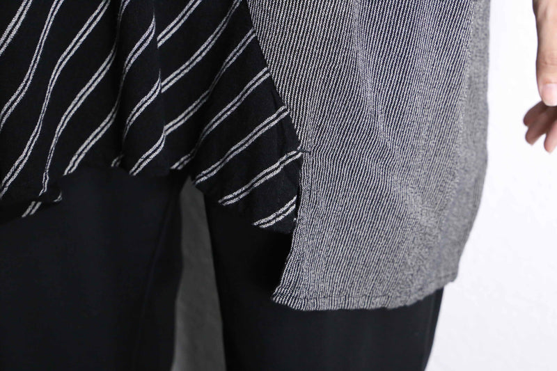 random stripe pattern L/S loose pull over