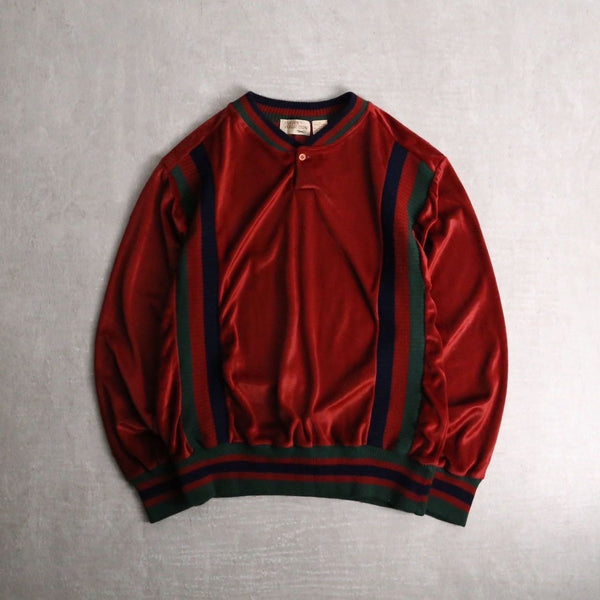 1980s rib knit switch velour pullover