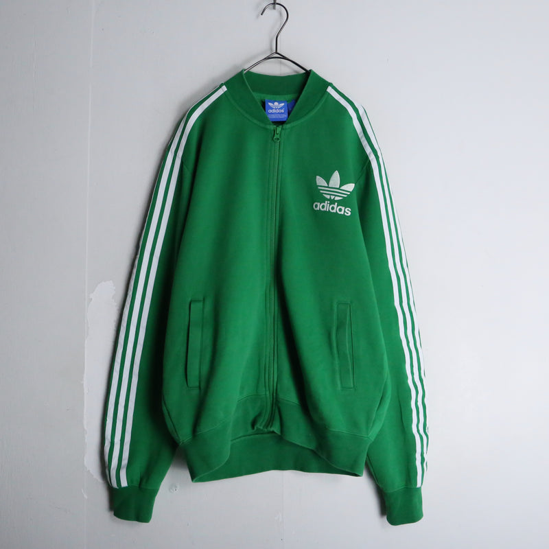 “adidas” 3line green color track jacket