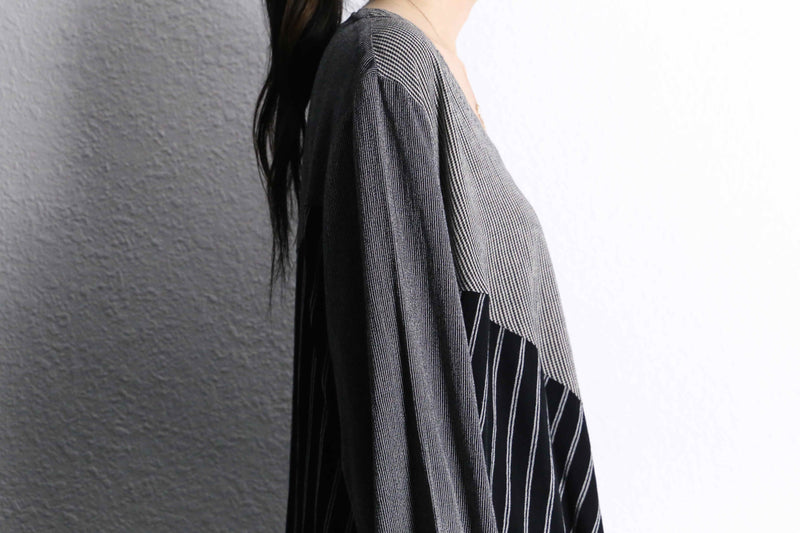 random stripe pattern L/S loose pull over