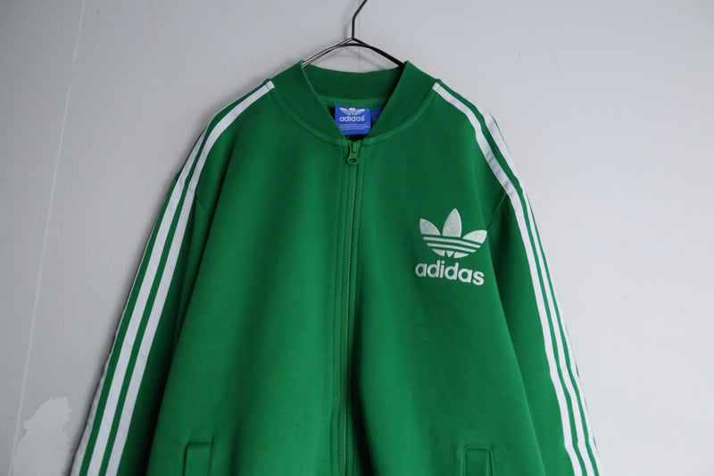 “adidas” 3line green color track jacket