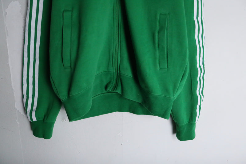 “adidas” 3line green color track jacket