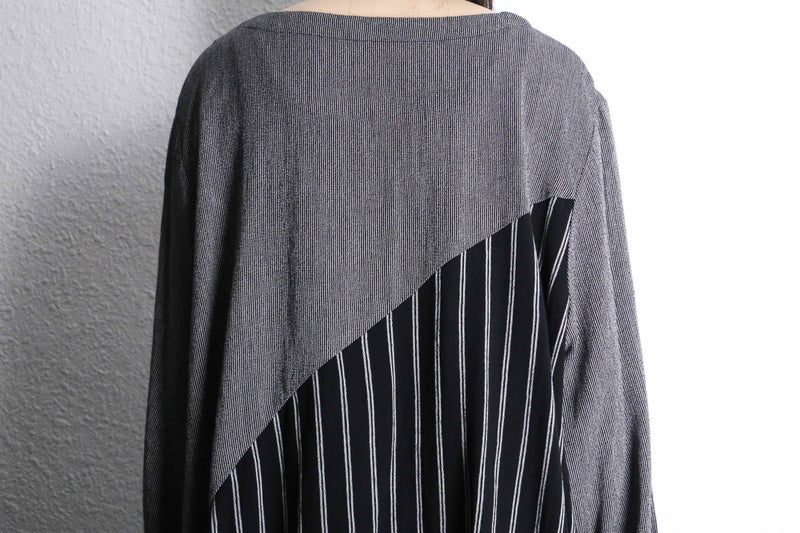 random stripe pattern L/S loose pull over