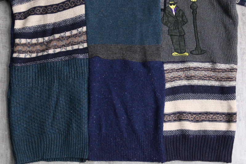 "Re:make" random patchwork dark knit