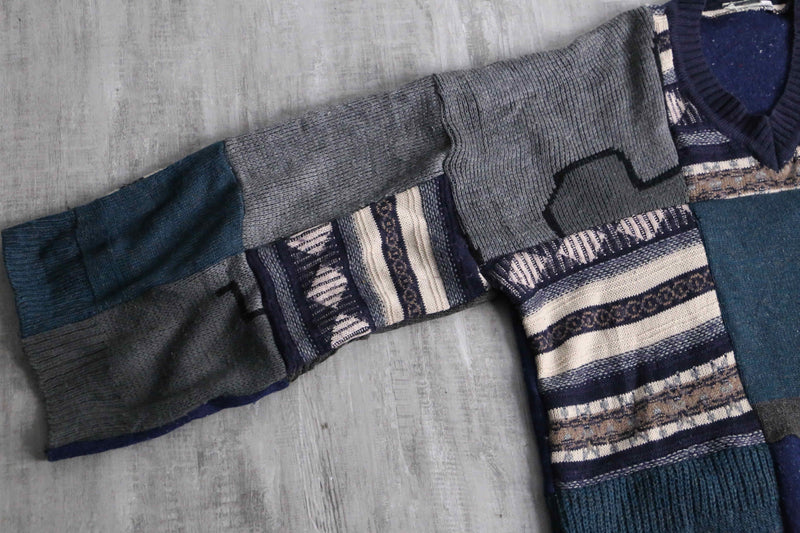 "Re:make" random patchwork dark knit