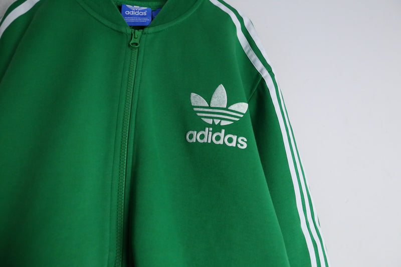 “adidas” 3line green color track jacket