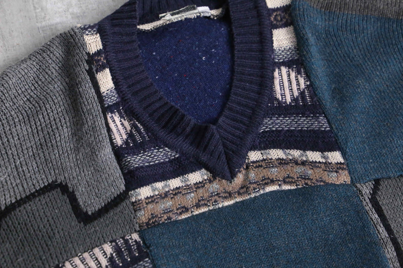 "Re:make" random patchwork dark knit