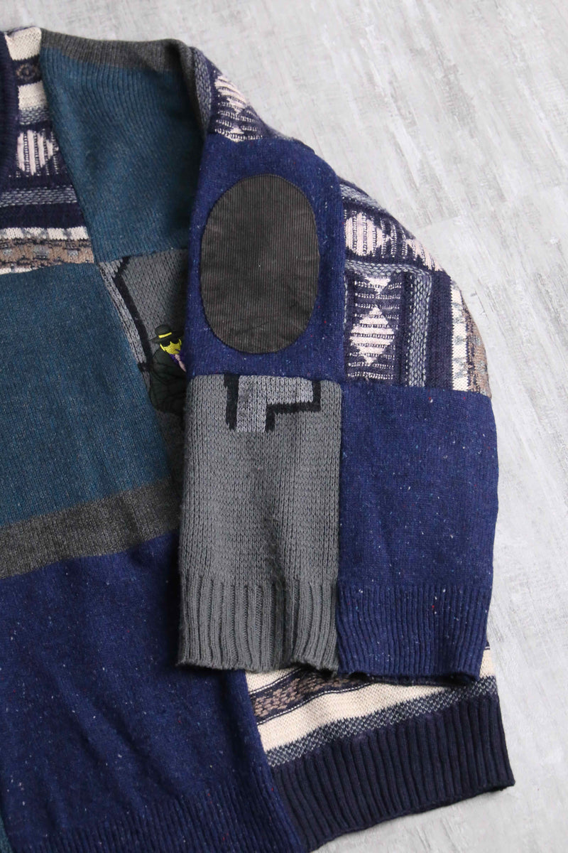 "Re:make" random patchwork dark knit