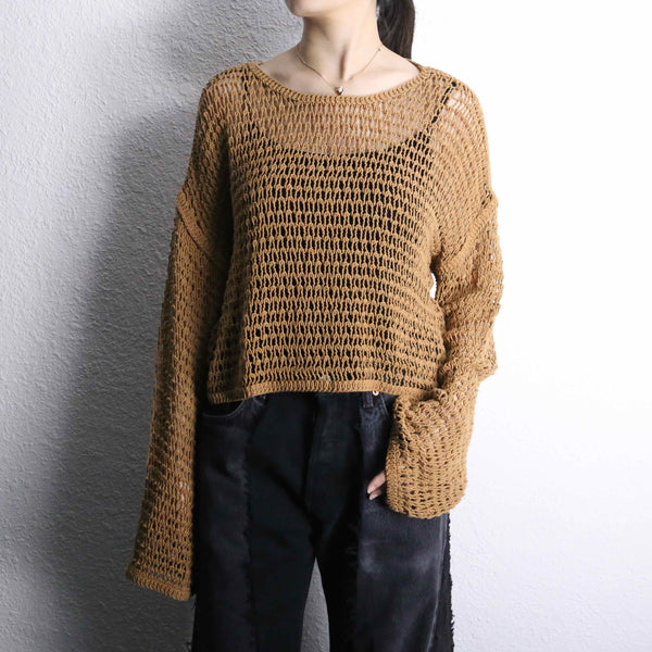 drop shoulder long sleeve low gauge tops