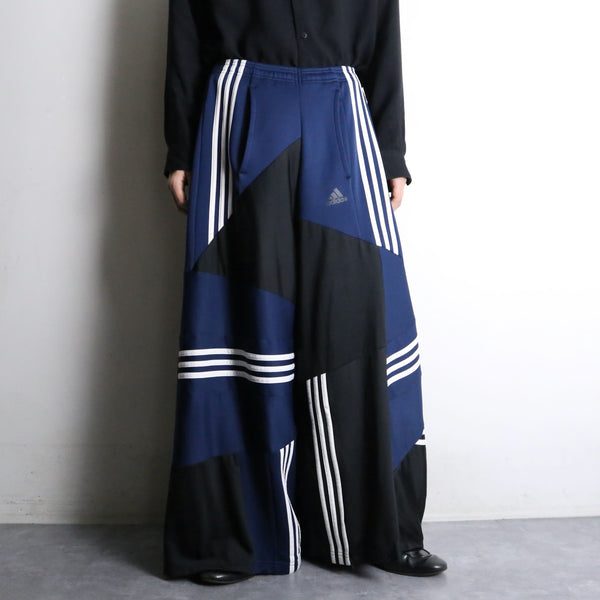 "Re:make" asymmetry patchwork HAKAMA track pants