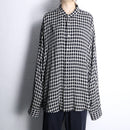 black and white check drape long shirt