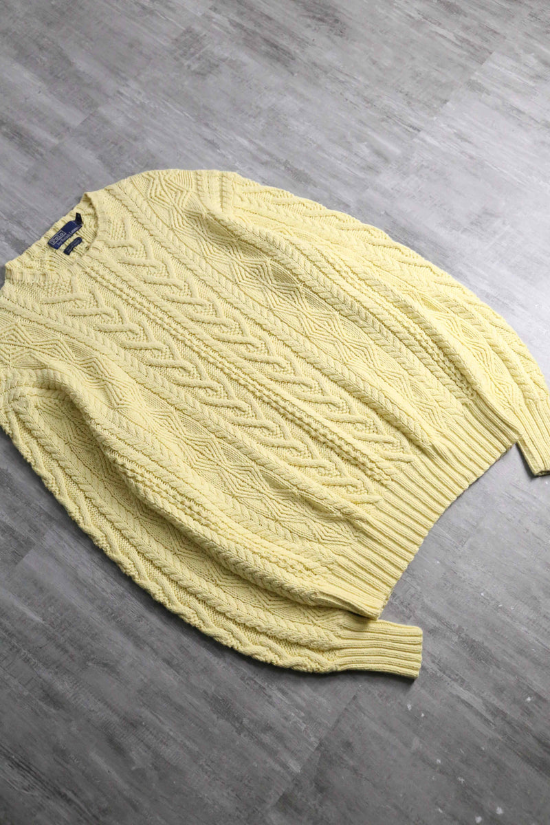 “POLO by Ralph Lauren” pale yellow cotton knit
