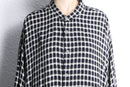 black and white check drape long shirt