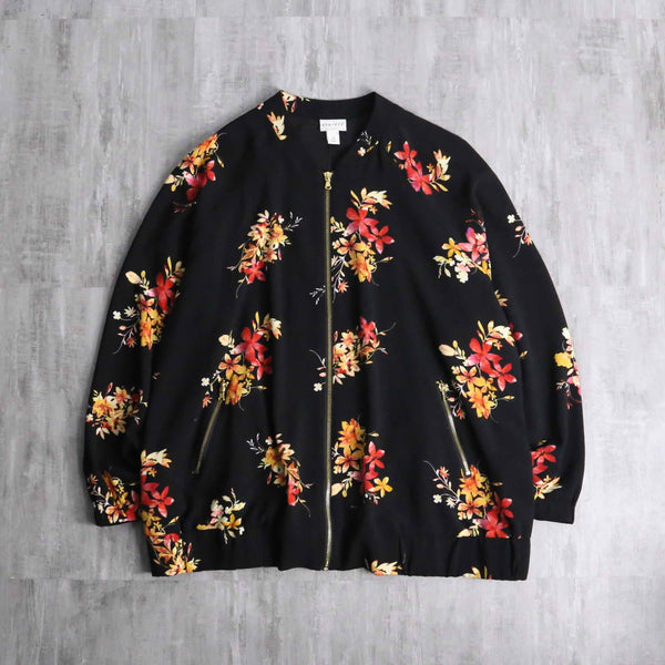 sparklers like botanical pattern zip blouson