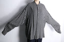 black and white check drape long shirt