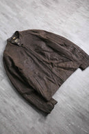 "Timberland" shoulder line brown leather single rider's jacket