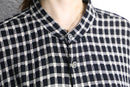 black and white check drape long shirt