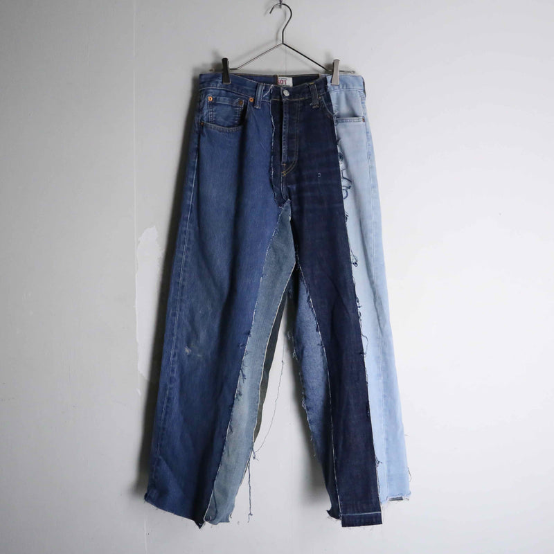 "Re:make" docking wide straight denim pants