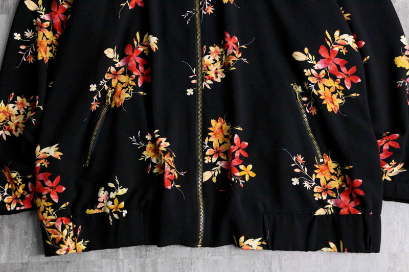 sparklers like botanical pattern zip blouson