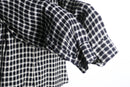 black and white check drape long shirt