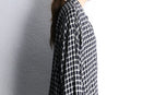 black and white check drape long shirt