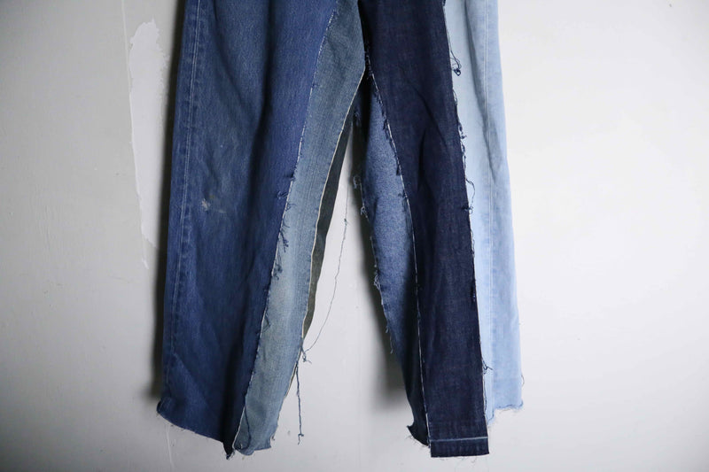 "Re:make" docking wide straight denim pants