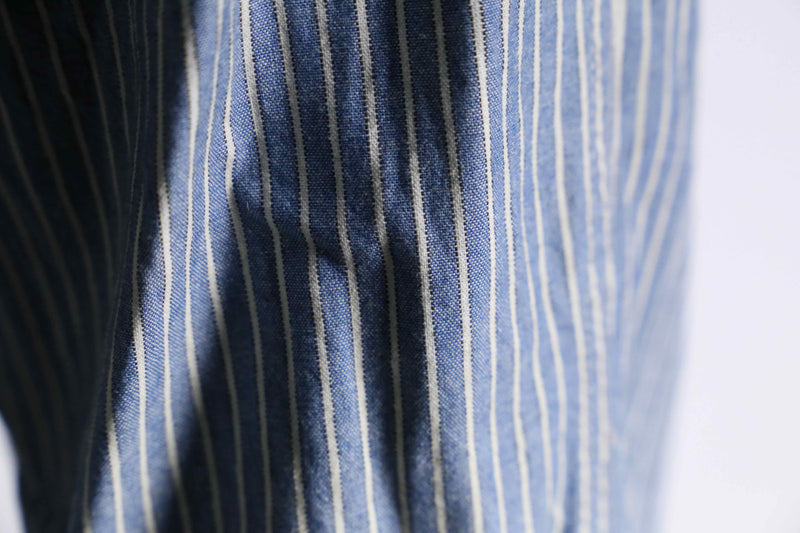 "LAUREN RL" blue stripe cotton flare pants